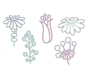 Stickserie - Abstract Flowers